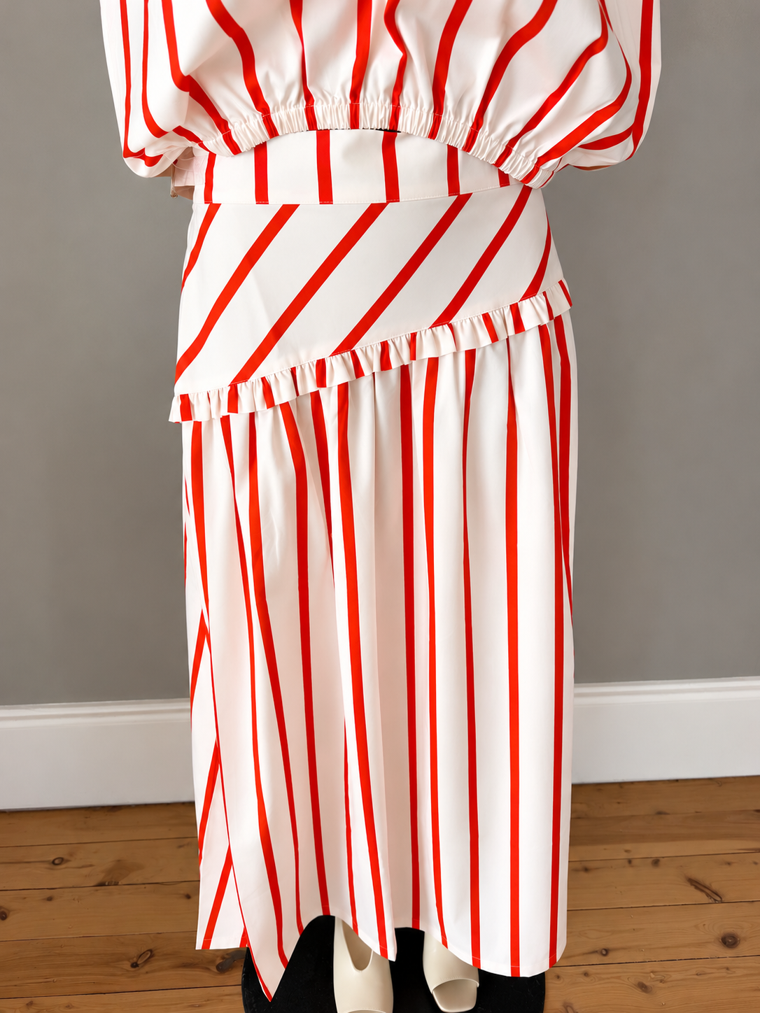 Arlington Milne | Grace Skirt | Blush/Red Stripe