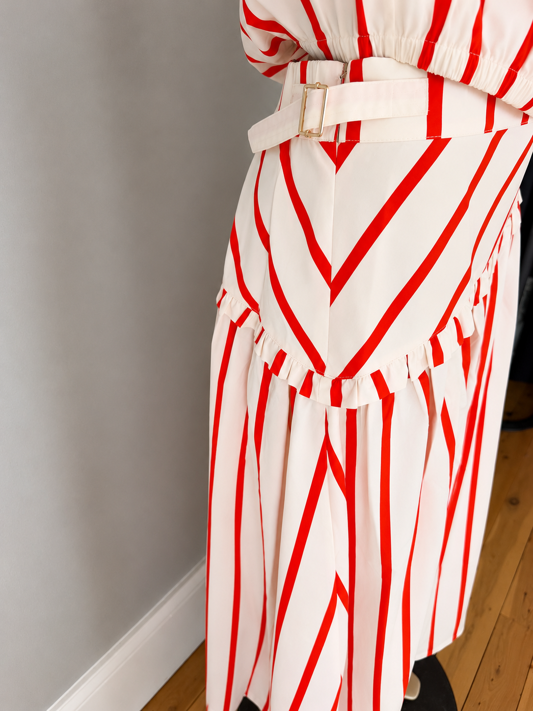Arlington Milne | Grace Skirt | Blush/Red Stripe