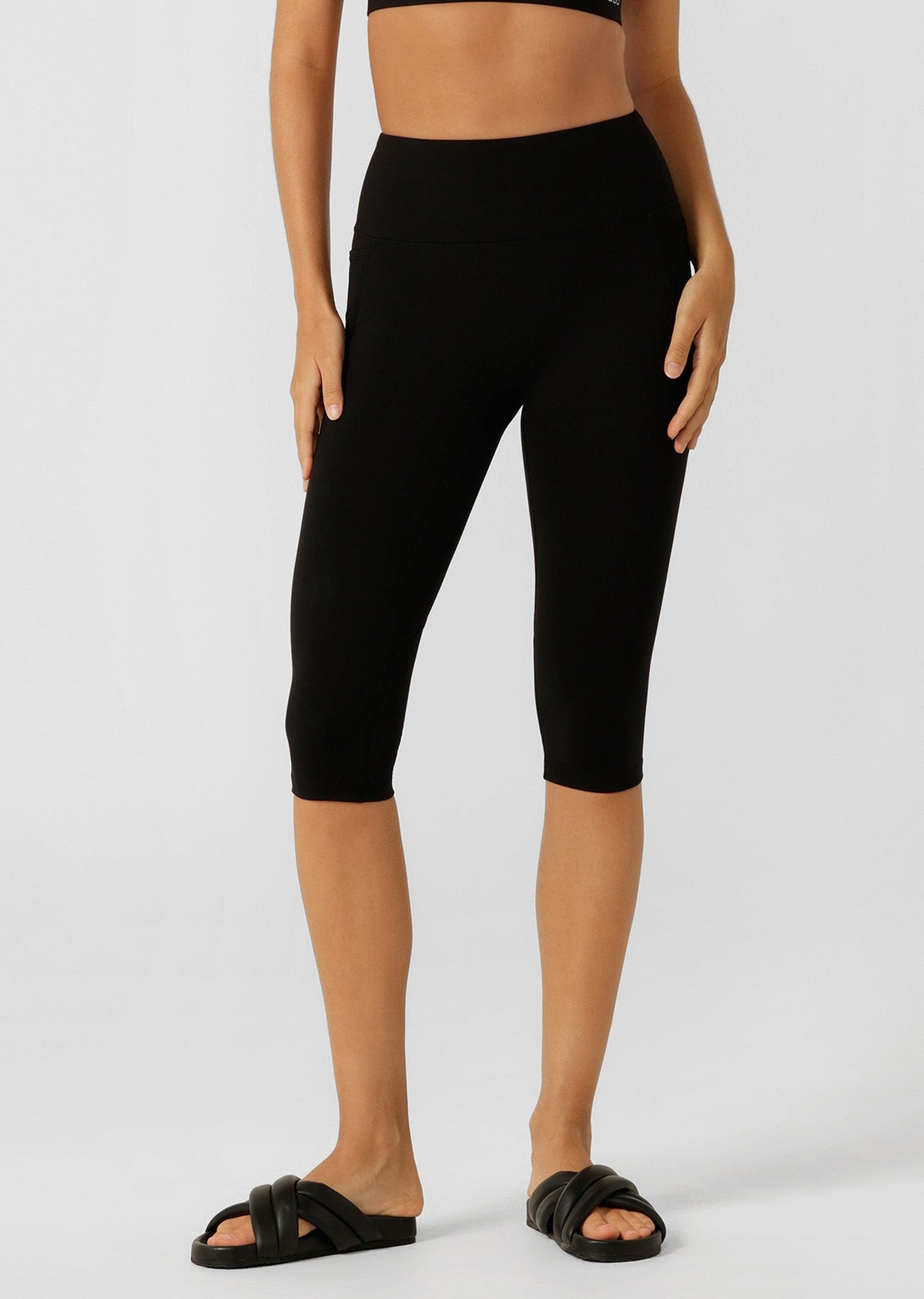 Lorna Jane | Amy No Ride 2 Pocket 3/4 Leggings | Black