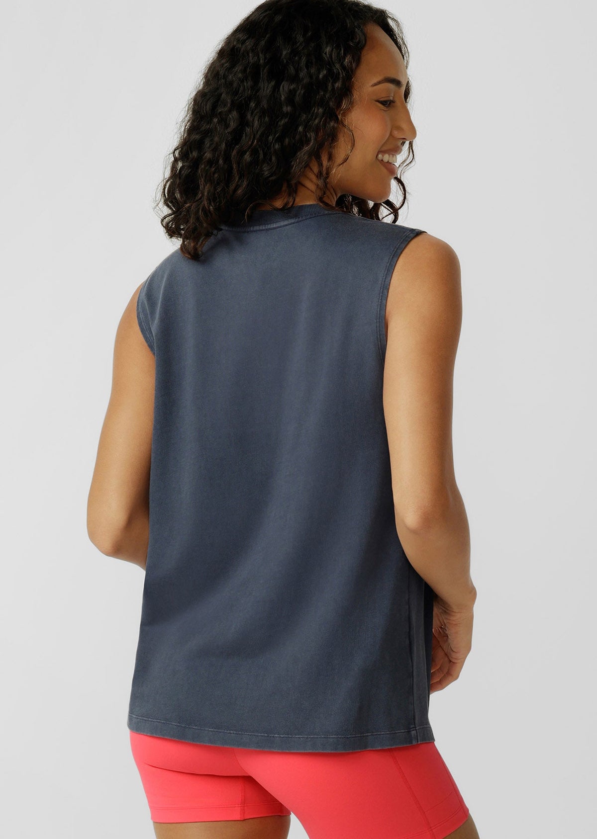 Lorna Jane | Fade Away Washed Muscle Tank | Washed Platinum Navy