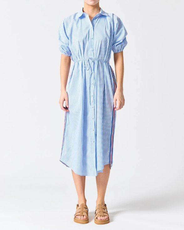 Walnut | Toulouse Dress | Blue Stripe
