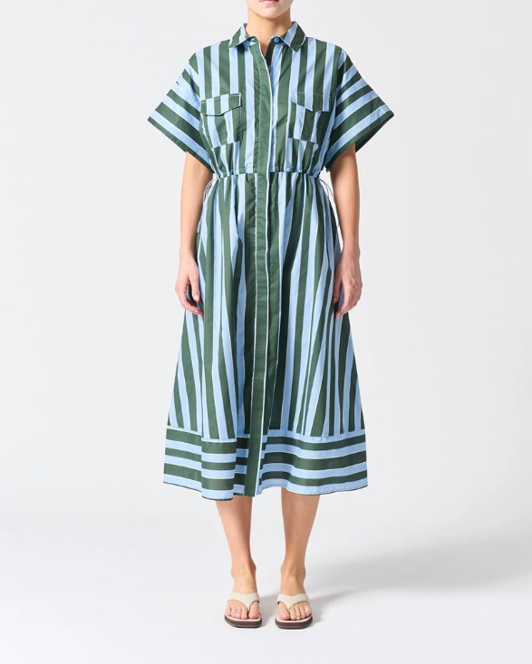 Walnut | Santiago Dress | Wide Stripe