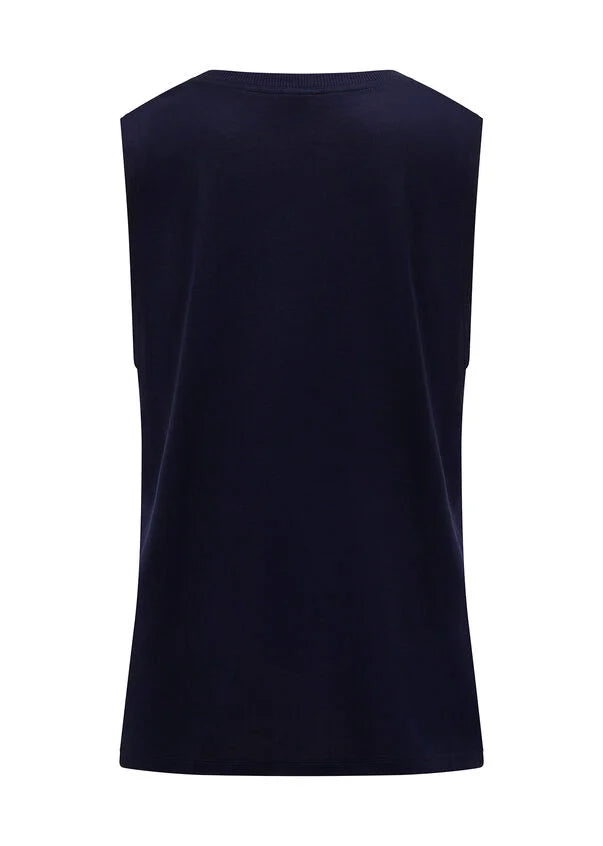Lotus Muscle Tank - French Navy