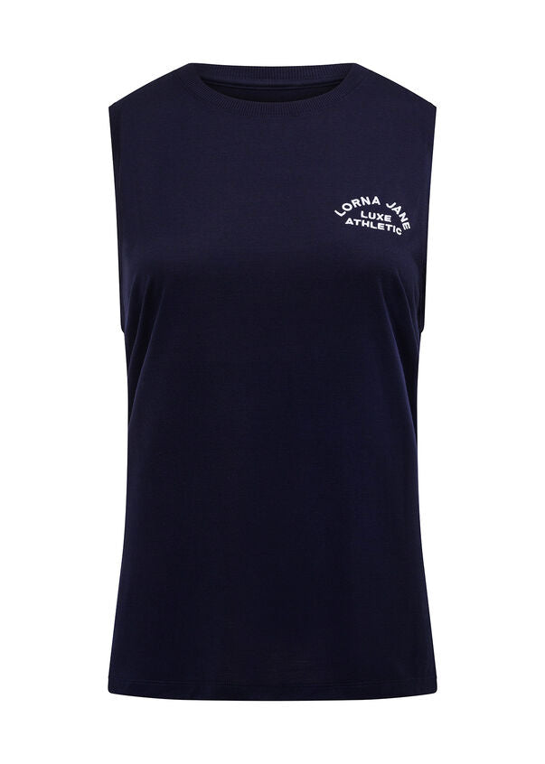 Lotus Muscle Tank - French Navy