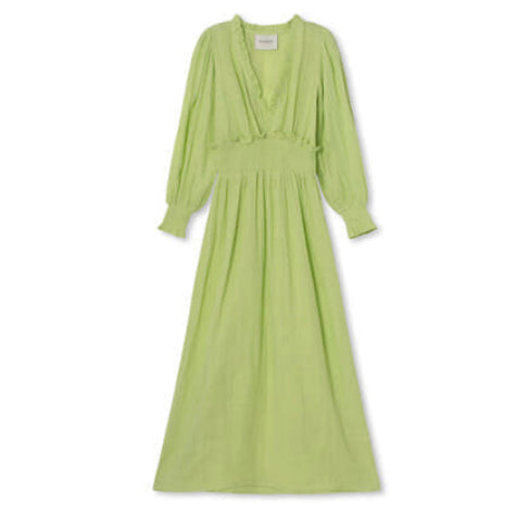 Anais Long Dress - Shadow Lime