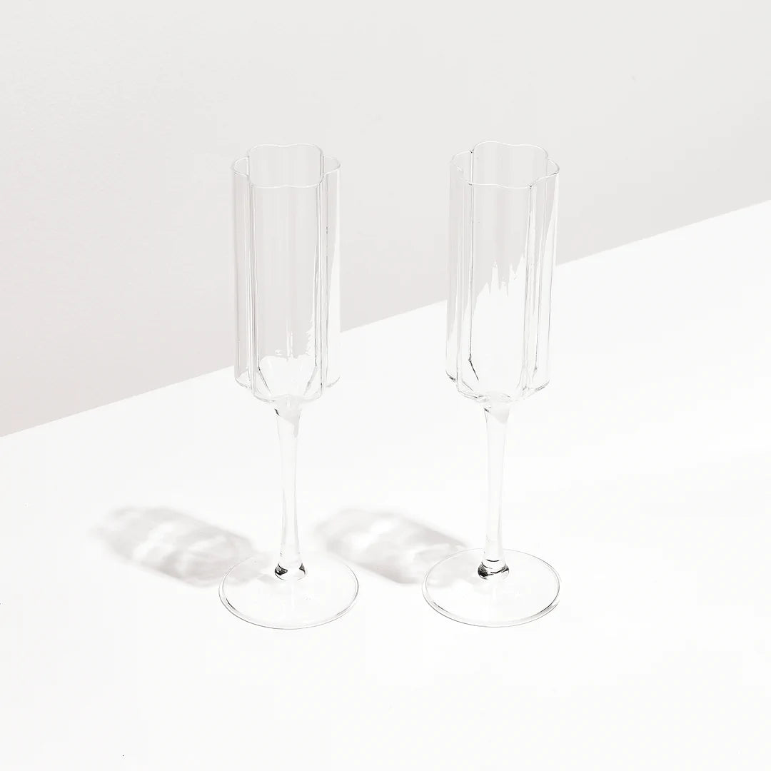 Wave Flute Set of 2 - Clear