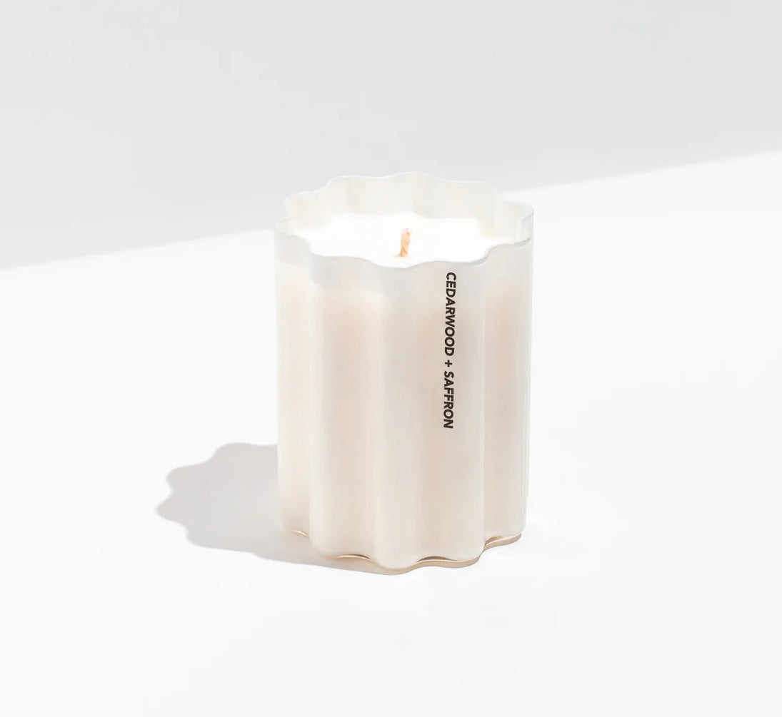 Wave Candle - Cedar + Saffron