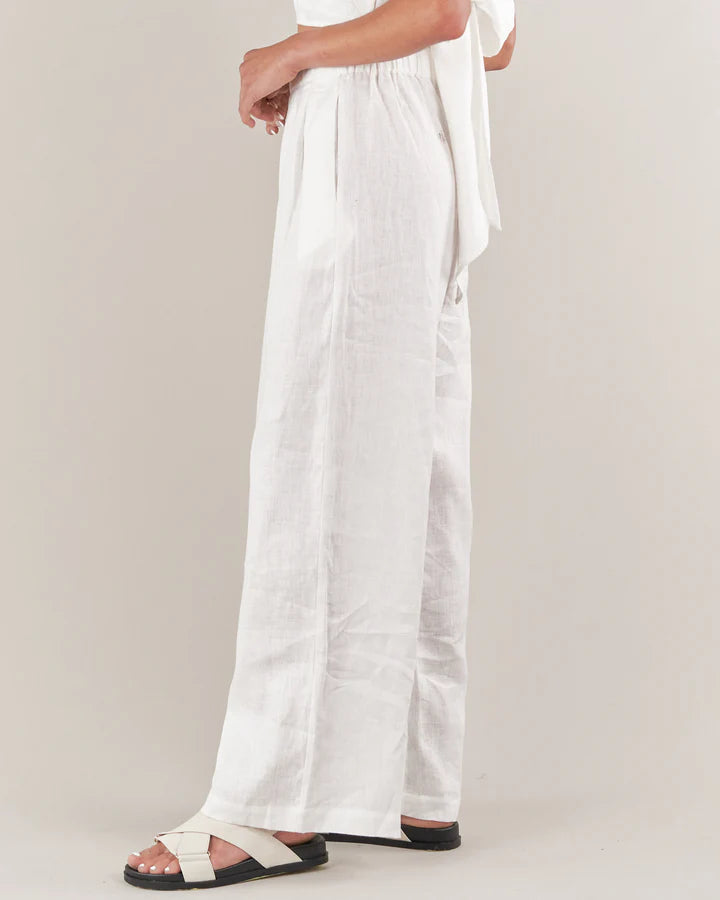 Cancun Linen Pant - White