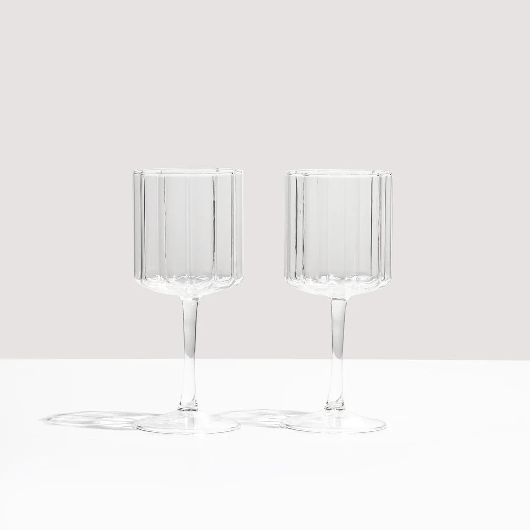 Wave Wine Glasses Set of 2 - Clear